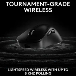 Discount Logitech PRO X SUPERLIGHT 2 DEX Wireless Ergonomic Asymmetrical Optical USB Gaming Mouse, Black (910-007328)