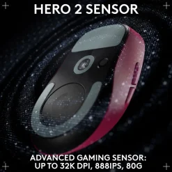 Hot Logitech PRO X SUPERLIGHT 2 DEX Wireless Ergonomic Asymmetrical Optical USB Gaming Mouse, Pink (910-007371)