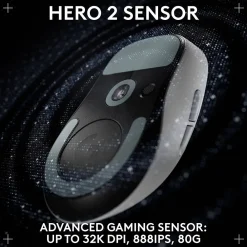 Clearance Logitech PRO X SUPERLIGHT 2 DEX Wireless Ergonomic Asymmetrical Optical USB Gaming Mouse, White (910-007363)