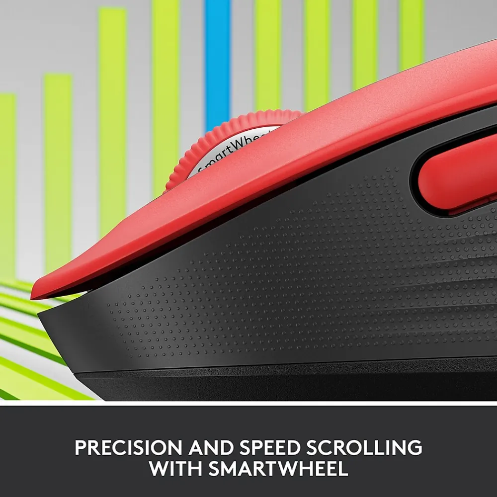 New Logitech Signature M650 L Wireless Optical USB Mouse, (910-006358) Classic Red