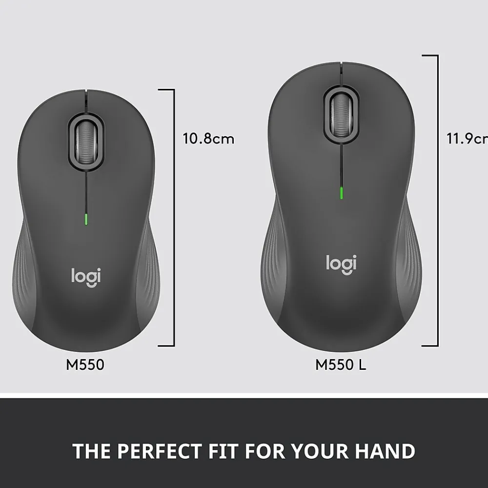 Best Logitech Signature M550 L Wireless Ambidextrous Optical Mouse, Graphite (910-006591)