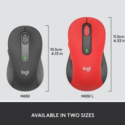 Sale Logitech Signature M650 L Wireless Optical USB Mouse, Classic Red (910-006358)
