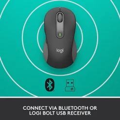 Online Logitech Signature M650 Large Wireless Ergonomic Optical Bluetooth & USB Mouse, (910-006231) Graphite