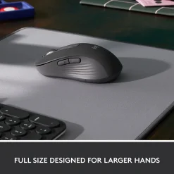 New Logitech Signature M650 Large Wireless Ergonomic Optical Bluetooth & USB Mouse, Graphite (910-006231)