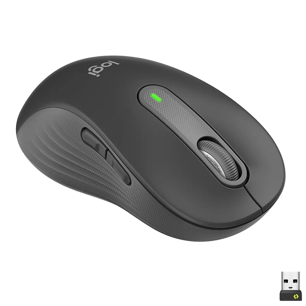 New Logitech Signature M650 Large Left Wireless Optical Mouse - For Large Sized Left Hands, Graphite (910-006234)