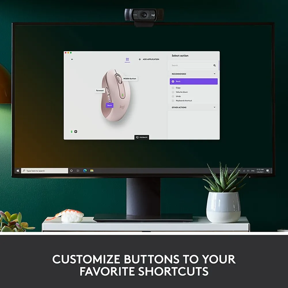 Hot Logitech Signature M650 Wireless Ergonomic Optical Bluetooth & USB Mouse, Rose (910-006251)