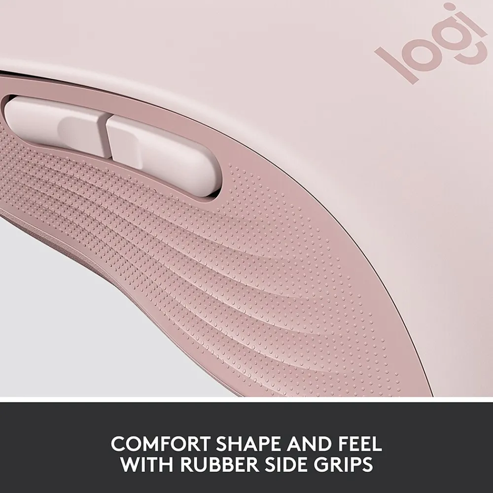Hot Logitech Signature M650 Wireless Ergonomic Optical Bluetooth & USB Mouse, Rose (910-006251)