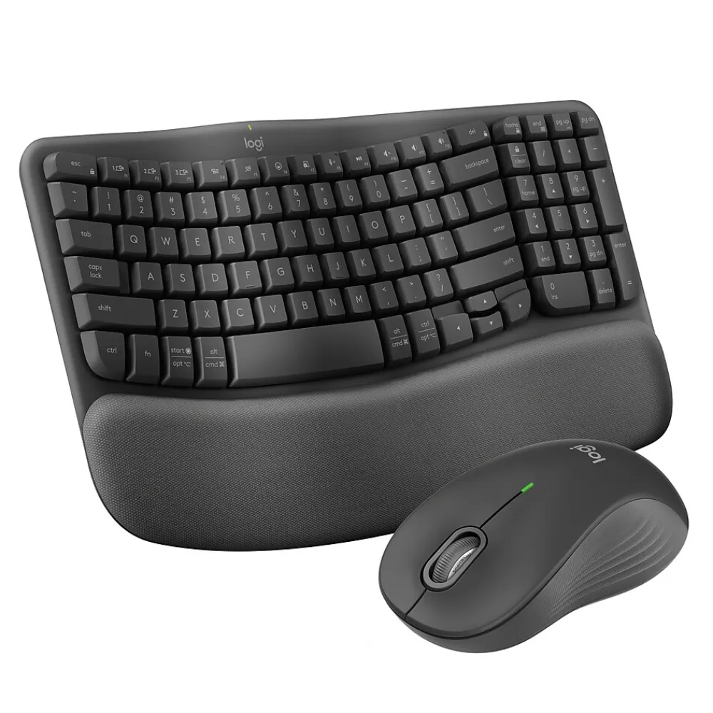 Logitech Wave Keys/Signature MK670/M550 L Wireless Ergonomic Keyboard & Optical Mouse Combo, Graphite (920-012059)