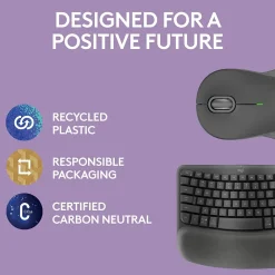 Logitech Wave Keys/Signature MK670/M550 L Wireless Ergonomic Keyboard & Optical Mouse Combo, Graphite (920-012059)