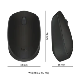 Sale Logitech Wireless Ambidextrous 2.4 GHz Mouse, Black (910-004940)