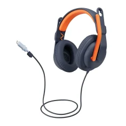 Best Logitech Zone Learn USB-C Stereo Computer Headset, Blue/Orange (981-001383)