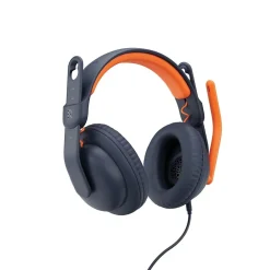 Best Logitech Zone Learn USB-C Stereo Computer Headset, Blue/Orange (981-001383)