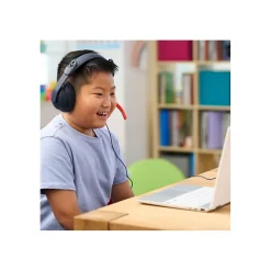 Best Logitech Zone Learn USB-C Stereo Computer Headset, Blue/Orange (981-001383)