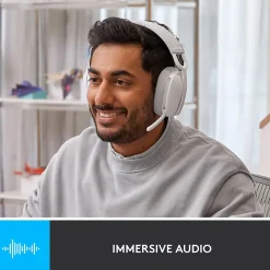 New Logitech Zone Vibe 100 Wireless Noise Canceling Bluetooth, (981-001257) Off-White