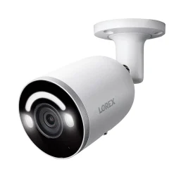 Lorex Fusion 4K 8.0-MP 16-Camera-Capable 2-TB NVR System with 4 IP Smart-Deterrence Bullet Cameras, White (N847A62-8A4-E)