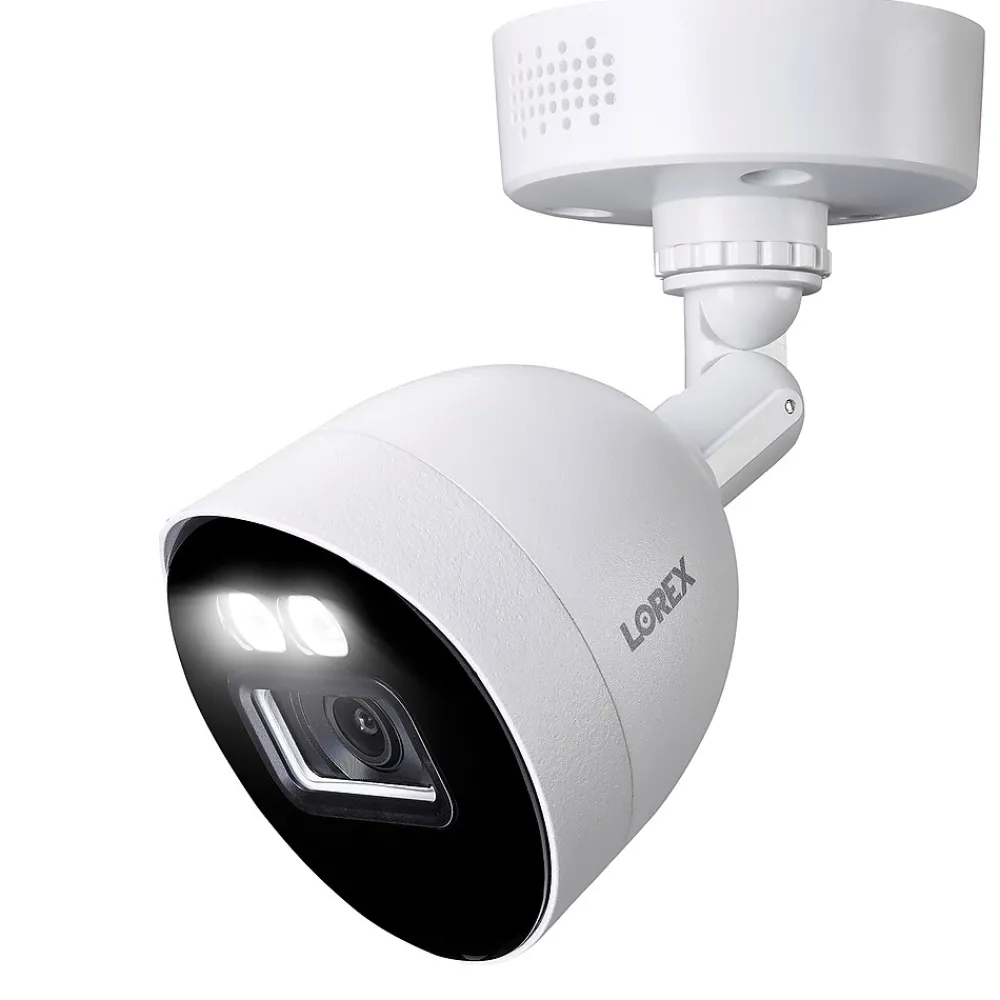 Lorex Fusion 4K 8.0-MP 12-Camera-Capable 2-TB DVR System with 4 Wired Smart Deterrence Cameras, White (D881A82B-8DA4-E)