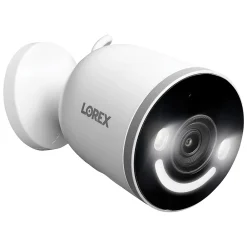 Lorex 4K Indoor/Outdoor Wi-Fi Security Camera with Smart Security Lighting, White (W881AAD-E)