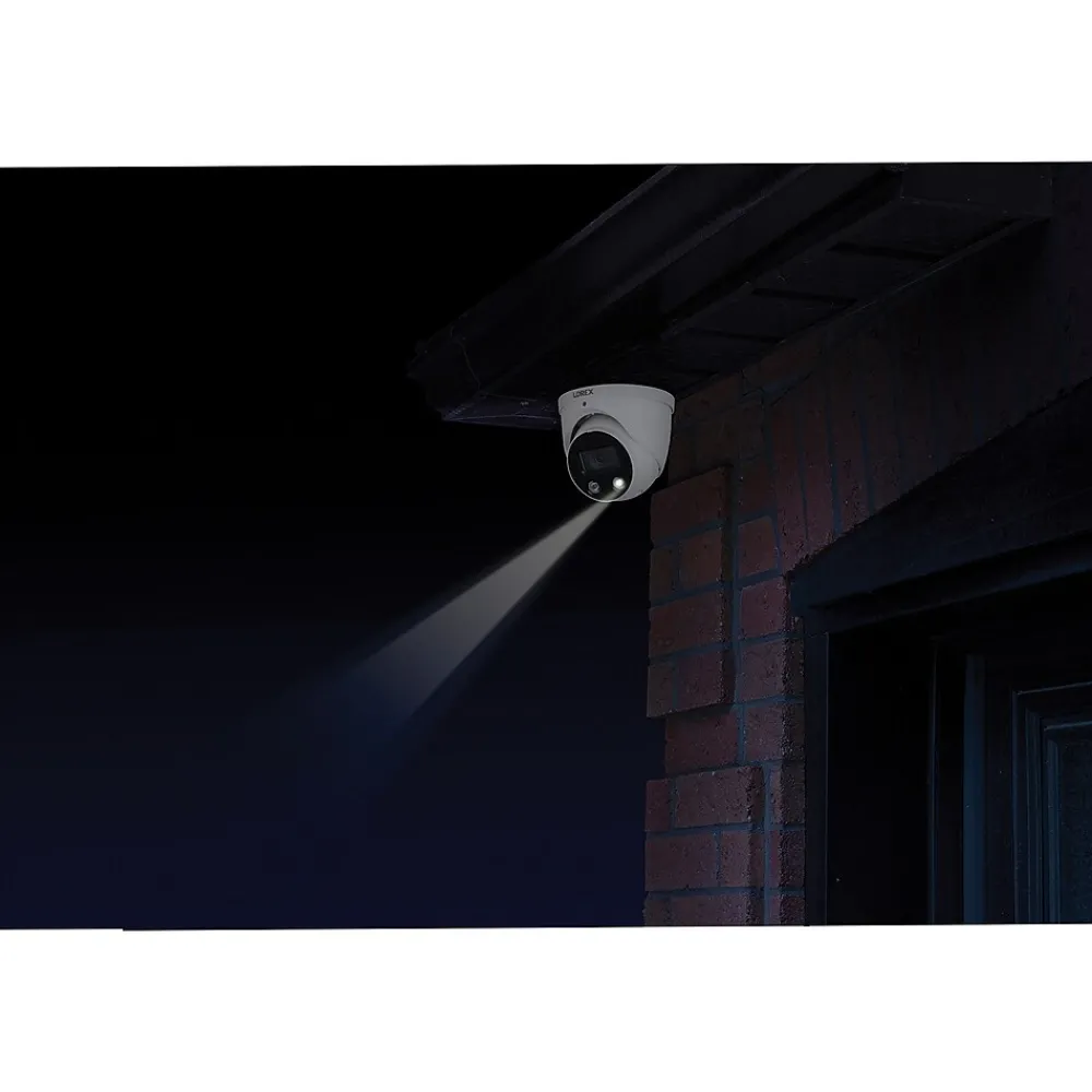 Lorex 4K Ultra HD Indoor/Outdoor Add-on IP Dome Security Camera with Smart Deterrence Plus, White (E893DD-E)