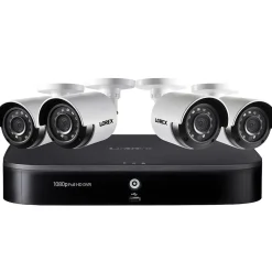 Lorex 1080p HD Outdoor Security System with 4 1TB DVR & Weatherproof Bullet Security Cameras, 8-Channel, White (D24281B-2NA4-E)