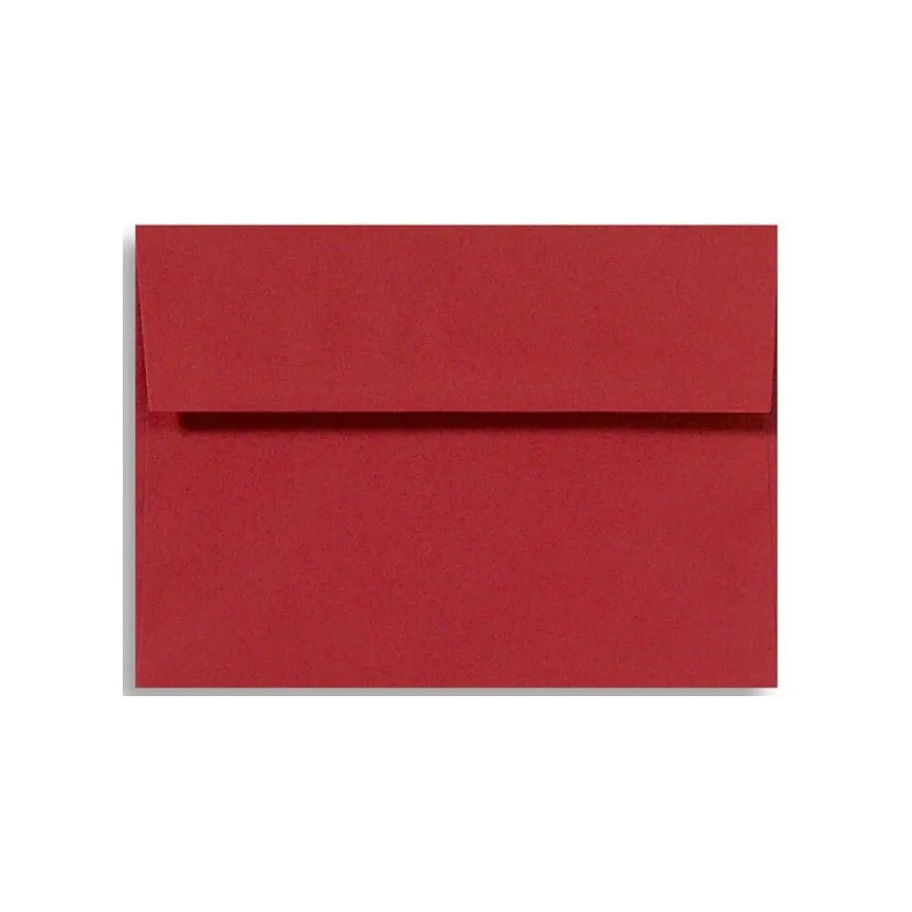 LUX 5 3/4" x 8 3/4" 60lbs. Square Flap Envelopes W/Glue, Holiday Red, 50/Pack
