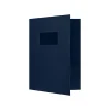 Pocket Folders|LUX 9 x 12 Presentation Folders, Two Pocket w/ Front Cover Window, Dark Blue Linen, 250/Pack (SF102DDBLU10025)