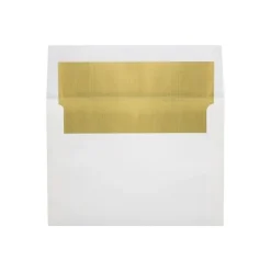 Outlet LUX A8 Foil Lined Invitation Envelopes (5 1/2 x 8 1/8) 250/Box, White w/Gold Lining (FLWH4885-04-250)