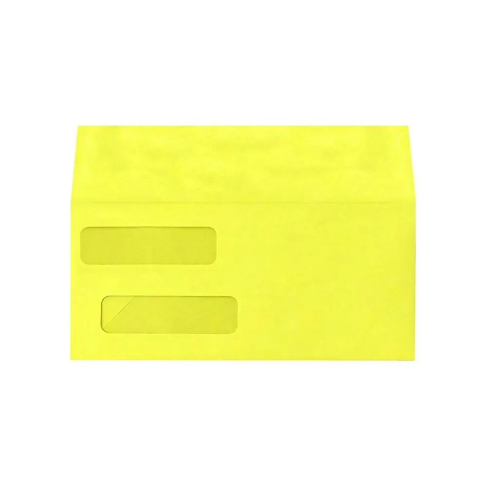 LUX Double Window Invoice Envelopes Citrus 4 1/8 x 9 1/2 inch 50/Pack