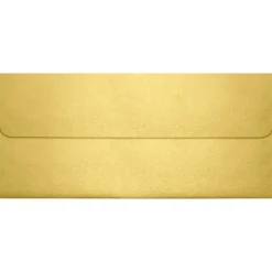 Hot LUX 80lbs. 4 1/8" x 9 1/2" #10 Square Flap Envelopes W/Glue, Gold Metallic, 250/BX