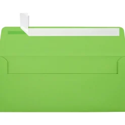 Sale LUX 80lbs. 4 1/8" x 9 1/2" #10 Square Flap Envelopes, Limelight Green, 250/BX