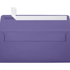 Sale LUX 80lbs. 4 1/8" x 9 1/2" #10 Square Flap Envelopes, Wisteria Purple, 250/BX