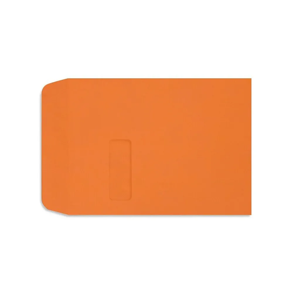 Clearance LUX Open End Window Envelopes 9" x 12"; Mandarin Orange