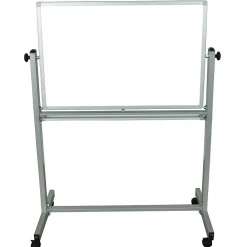Dry Erase*Luxor ® Double Sided Magnetic Whiteboard; Aluminum Frame, 36
