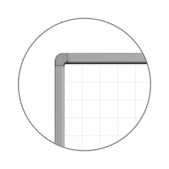 Dry Erase*Luxor Dry-Erase Mobile Combination Ghost Grid/Whiteboard, Aluminum Frame, 36" x 48" (MB4836LB)