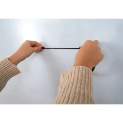 Dry Erase*Luxor Dry-Erase Mobile Combination Ghost Grid/Whiteboard, Aluminum Frame, 40