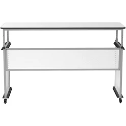 Standing Desks*Luxor 32"-38"H Adjustable Standing Modular Teacher Desk, White/Gray (DTTB002)