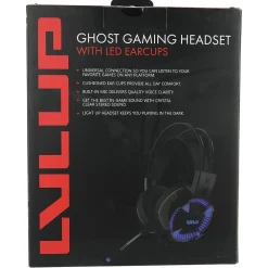 Deluxe Light-Up Over-Ear Gaming Headphones with Microphone, Black (LU732)<Lvlup Outlet