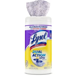 Dual Action Disinfecting Wipes, Citrus Scent, 75 Wipes/Canister, 6 Canisters/Carton (1920081700CT)<Lysol Discount