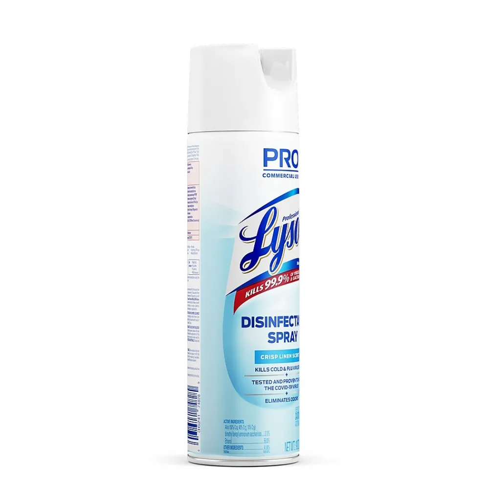 Professional Cleaner Disinfectant Spray, Crisp Linen Scent, 19 Oz., 12/Carton (36241-74828)<Lysol Discount
