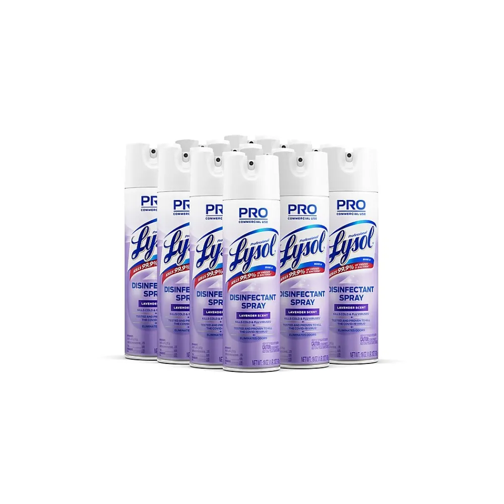 Professional Disinfectant Spray, Lavender Scent, 12/Carton (36241-89097CT)<Lysol Outlet