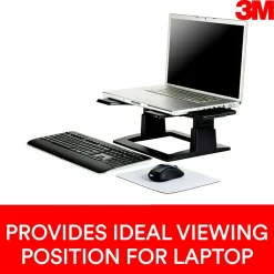 Adjustable Laptop Stand, Black, 2 in. of Height Adjustment, Compatible with Docking Stations (LX500)<3M Sale