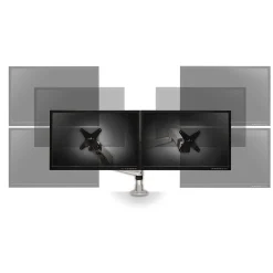 Clearance 3M ™ Dual Monitor Arm, Grab Monitor to Adjust Height, Tilt, Swivel, Rotate, Holds Monitors Up to 20 lbs. and ≤27