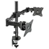 Discount Post-it 3M Dual Monitor Mount, Swivel, Tilt, Rotate, Two Monitors Up to 28.5" & 20 Lbs. Each, Clamp or Grommet, No Tools, Black (MM200B)