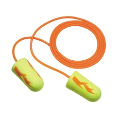 3M E-A-Rsoft Yellow Neon Blasts Earplugs, Corded, Poly Bag, Regular Size, 200 Pairs/Pack(311-1252)