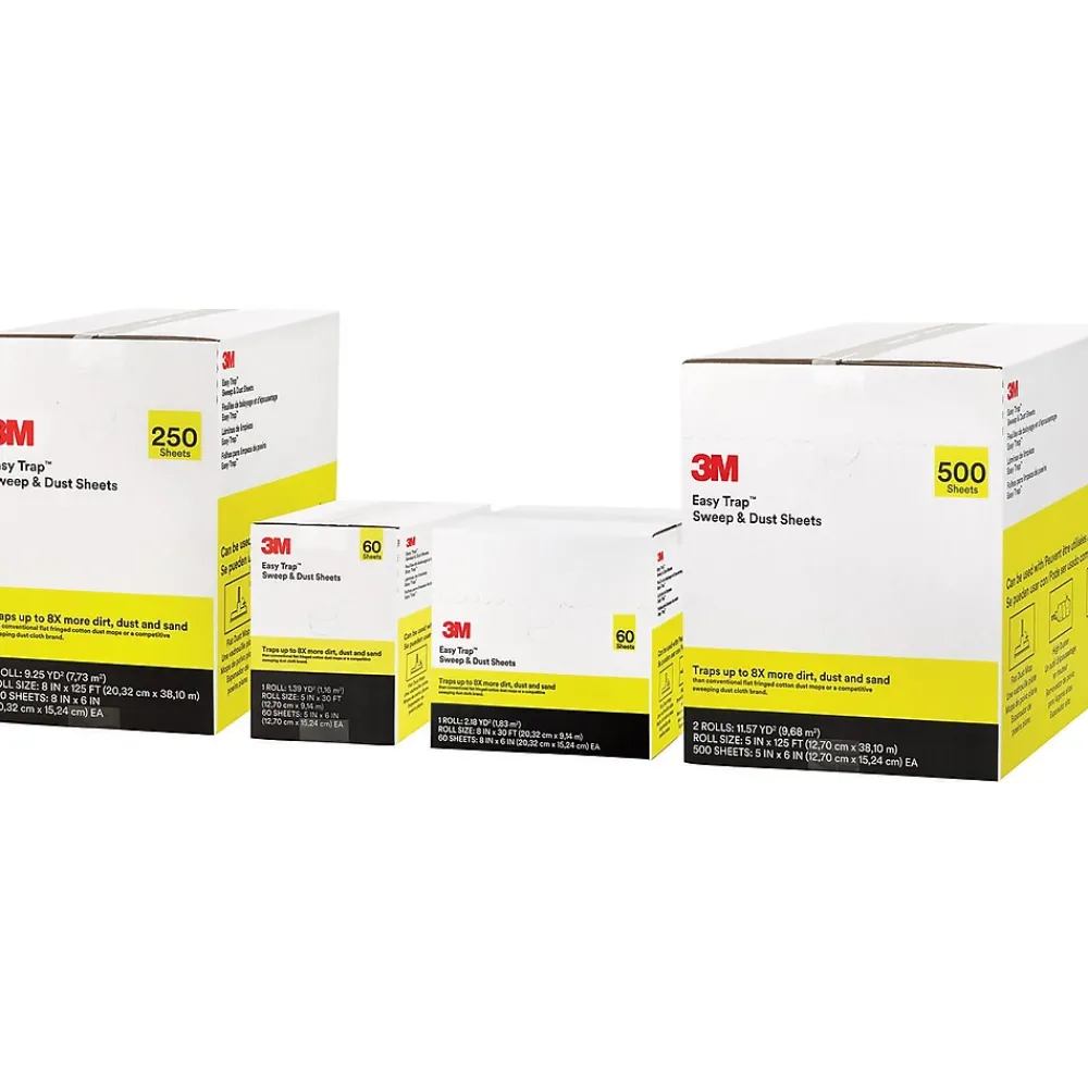 Easy Trap Dusting Cloths, 6" x 5", Gray, 250 Sheets/Roll, 2/Carton (55655W)<3M