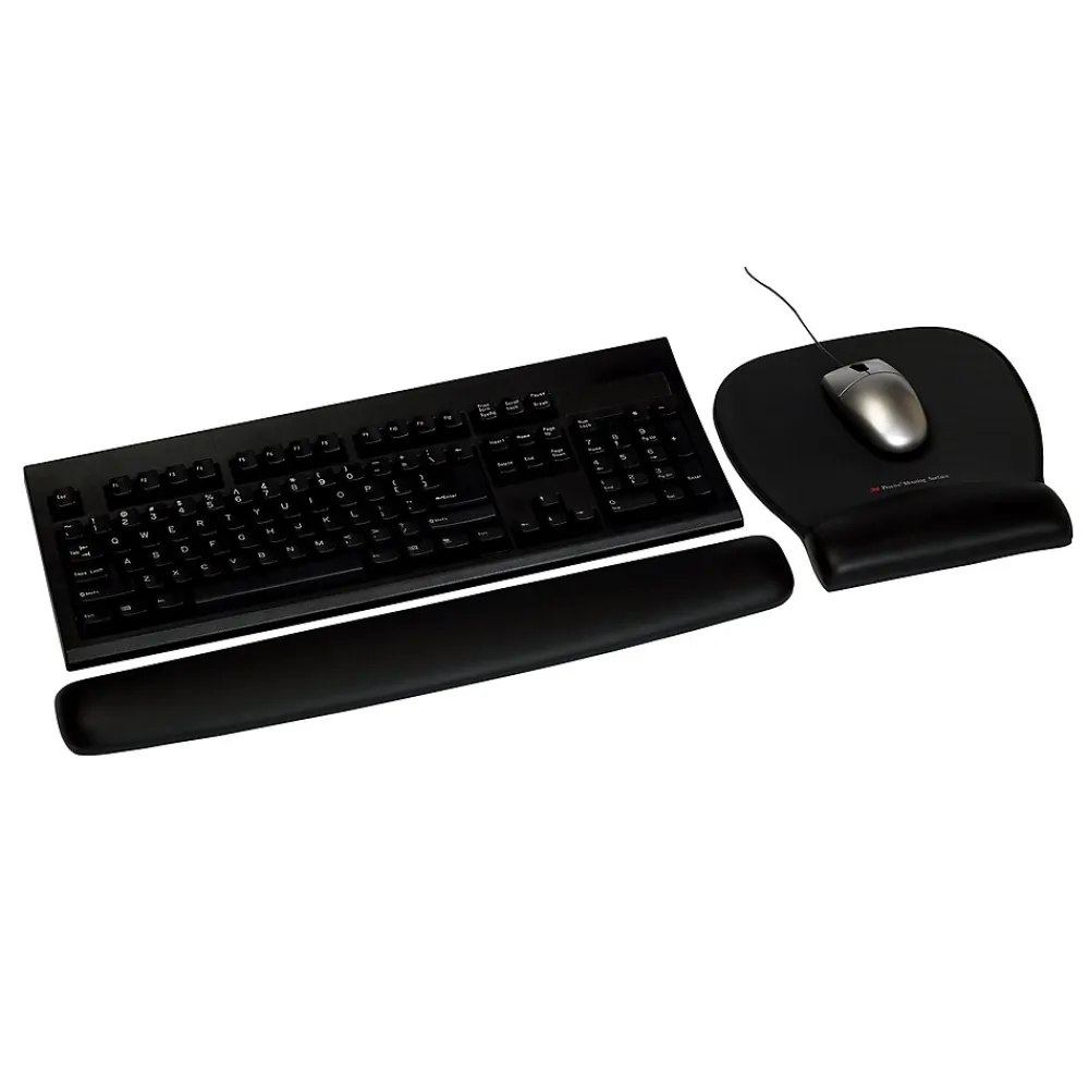 Hot 3M ™ Foam Wrist Rest for Keyboards, Black, Durable Fabric Cover, Anti-microbial Product Protection (WR209MB)