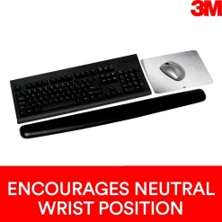 Hot 3M ™ Gel Wrist Rest for Keyboard and Mouse, Black, Easy Clean Cover, Anti-microbial Product Protection (WR340LE)