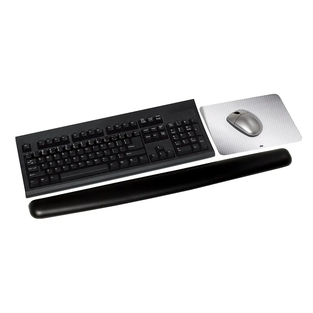 Hot 3M ™ Gel Wrist Rest for Keyboard and Mouse, Black, Easy Clean Cover, Anti-microbial Product Protection (WR340LE)