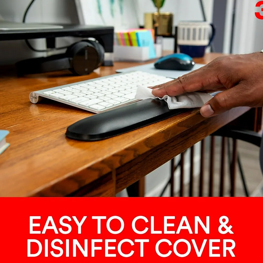 Clearance 3M Gel Wrist Rest with Platform for Keyboard, Non-Skid Base, Gray (WR420LE)