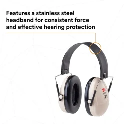 Peltor 3M Optime 95 Folding Earmuffs H6F/V, Over-the-Head, Beige (MMMH6FV)