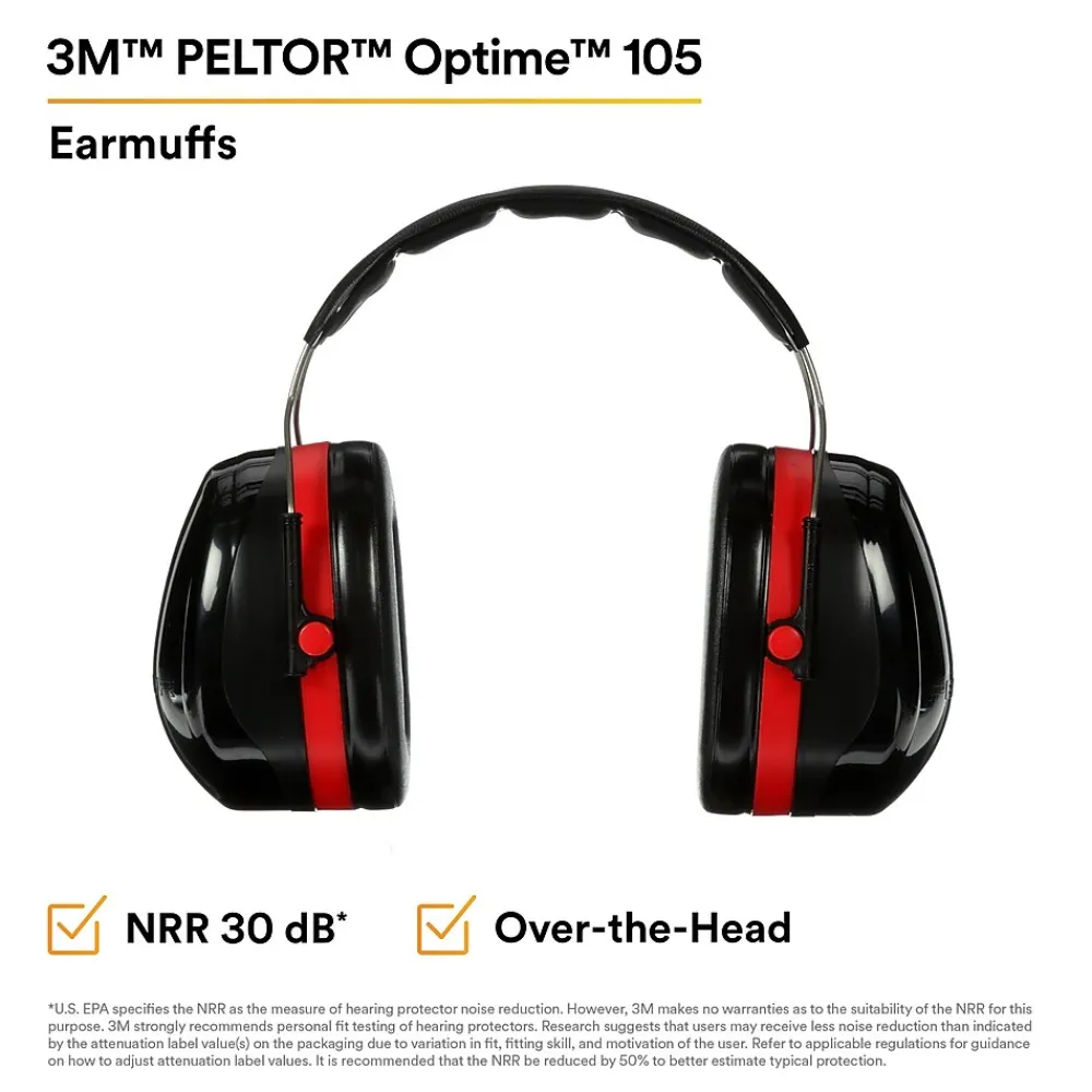 3M PELTOR Optime 105 Over-the-Head Earmuffs (H10A)
